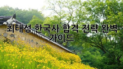 최태성 한국사 합격 전략 완벽 가이드
