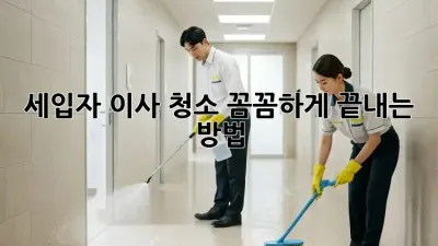 세입자 이사 청소, 꼼꼼하게 끝내는 방법!